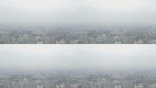 上海郊区雾霾天航拍4K航拍高清在线视频素材下载