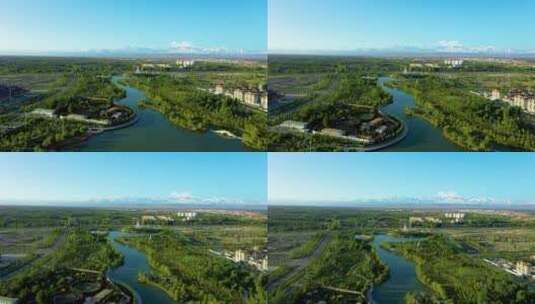 新疆阿克苏多浪河公园高清在线视频素材下载