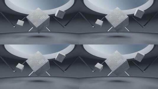 悬浮空中的方块材料 3D渲染高清在线视频素材下载