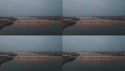 湖南长沙城市夜幕降临航拍高清在线视频素材下载