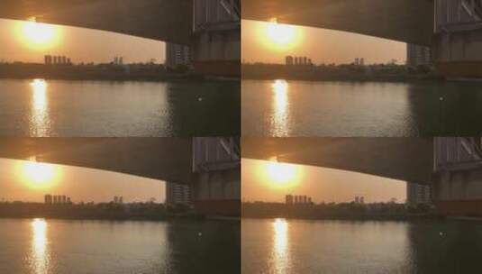 夕阳下的东江高清在线视频素材下载