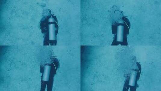 潜水员在水下高清在线视频素材下载