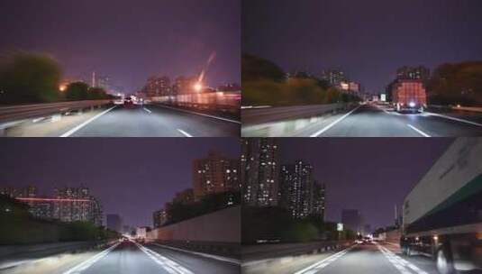 夜晚城市高速公路行车视频素材高清在线视频素材下载