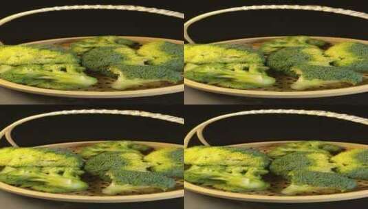 绿色有机食材花菜花椰菜西兰花高清在线视频素材下载
