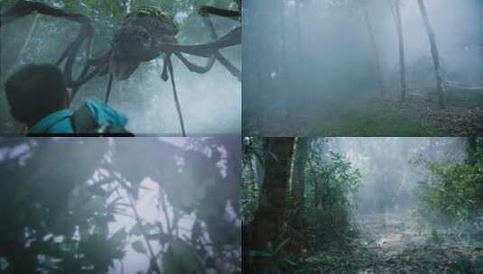蜘蛛在森林里追逐高清在线视频素材下载
