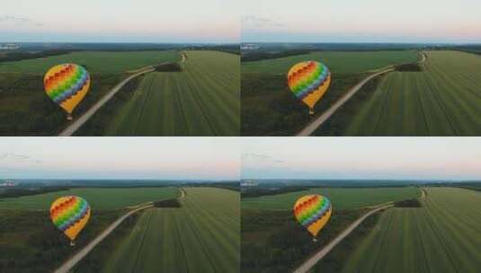 航拍热气球 高清在线视频素材下载