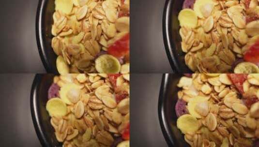 健康营养混合麦片高清在线视频素材下载