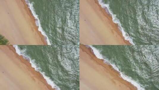 海滩海浪俯视下降右环绕高清在线视频素材下载