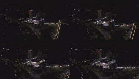 （HDR高清）永嘉天地商场夜景航拍高清在线视频素材下载