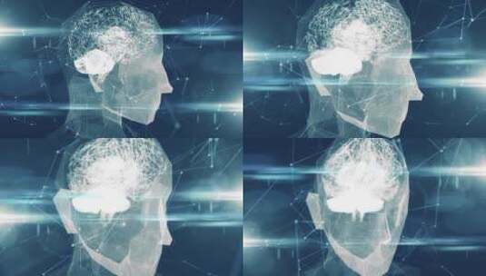 人脑心理知识中的大脑智能高清在线视频素材下载
