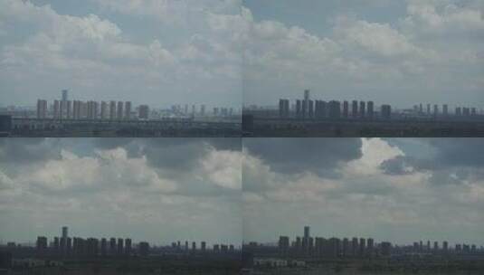 4K延时城市云朵建设高铁摄影高清可调色高清在线视频素材下载