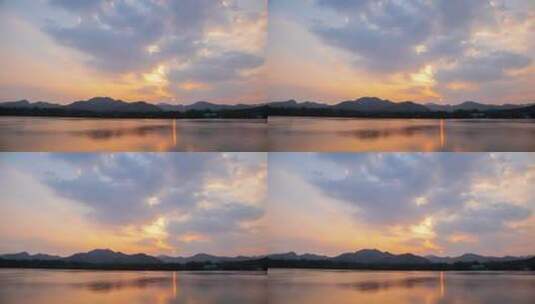 西湖日落美景高清在线视频素材下载