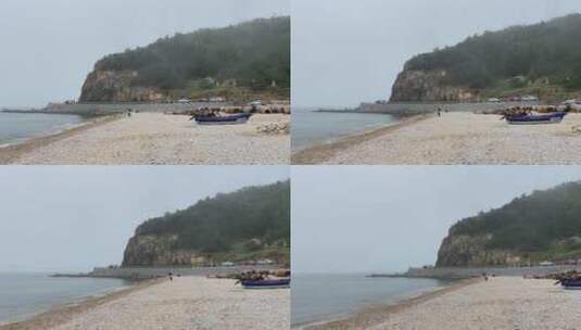 山东烟台长岛风景区，海岛旅游月牙湾九丈崖高清在线视频素材下载