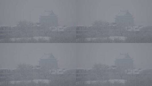 城市雪景 冬天下雪高清在线视频素材下载
