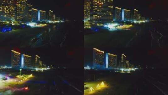惠州双月湾夜景前进高清在线视频素材下载