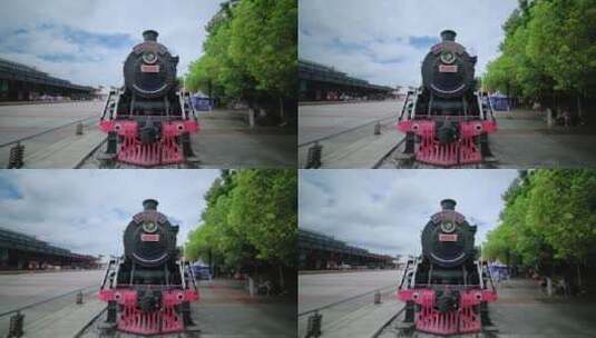 老式火车头蒸汽机车延时高清在线视频素材下载