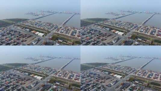 上海大型集装箱海运码头高清在线视频素材下载