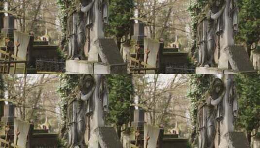 乌克兰西部利查基夫公墓的旧墓地高清在线视频素材下载