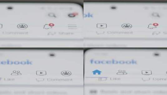 跟踪特写手指在手机上按下Facebook图标按钮高清在线视频素材下载