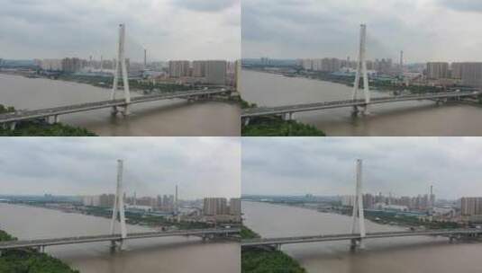 哈尔滨松浦大桥航拍4K视频高清在线视频素材下载