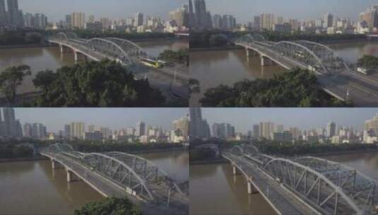 广东广州海珠大桥的交通高清在线视频素材下载