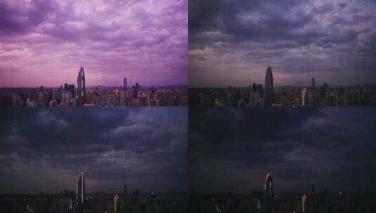4K兰州紫粉色云层延时高清在线视频素材下载