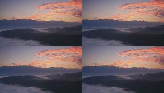 山间云海上的朝霞高清在线视频素材下载