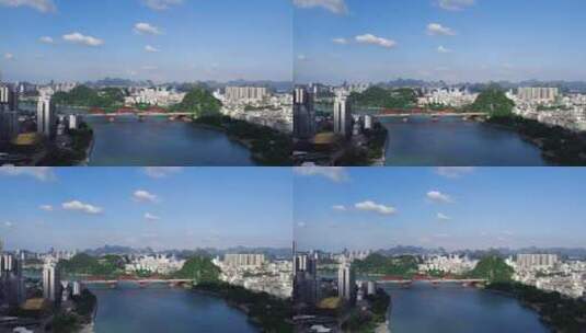 4k 航拍广西柳州城市景观天际线高清在线视频素材下载