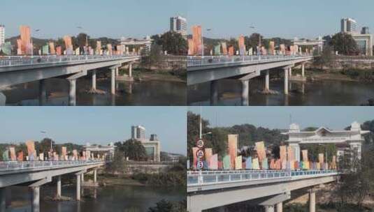 云南边境河口口岸中越大桥中越边境高清在线视频素材下载