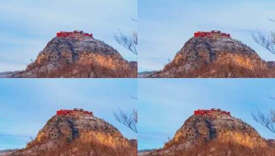 焦作云台山茱萸峰雪景延时摄影高清在线视频素材下载
