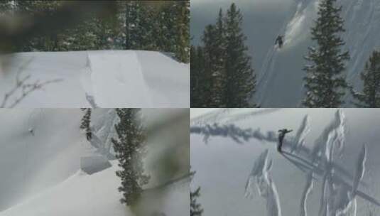 高山滑雪3高清在线视频素材下载