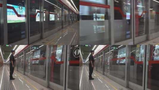 地铁进站乘客下车高清在线视频素材下载