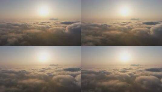 城市云端之上云海震撼唯美航拍高清在线视频素材下载