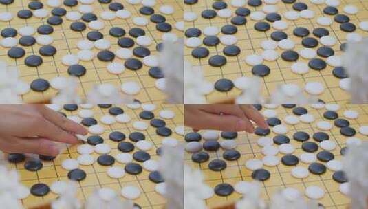 喝茶下围棋看书高清在线视频素材下载