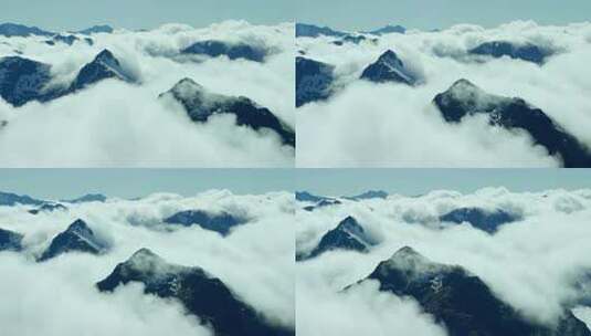 山脉上方云海起伏高清在线视频素材下载