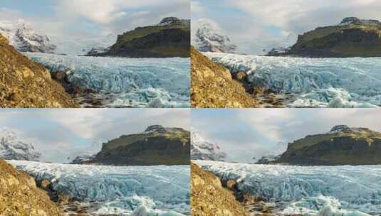 冰岛冰川的时间推移高清在线视频素材下载