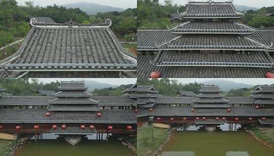 侗族风雨桥高清在线视频素材下载