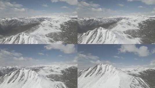 4K川西航拍D-Log-夹金山/大晴天/雪景高清在线视频素材下载