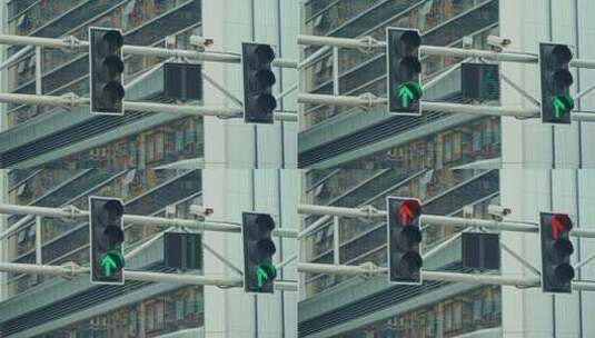 城市交通信号灯高清在线视频素材下载