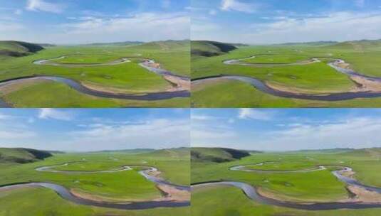 4K航拍内蒙古呼伦贝尔大草原12高清在线视频素材下载