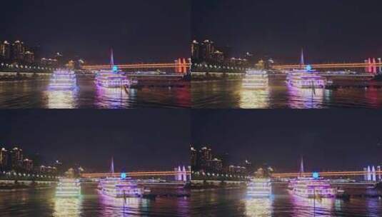 重庆夜景两江游城市风光高清在线视频素材下载