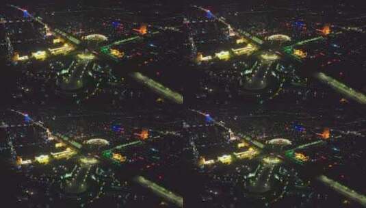 河南济源城市夜景航拍高清在线视频素材下载