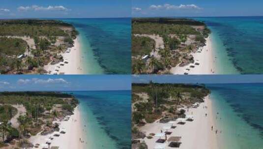 菲律宾班塔扬美丽天堂海滩海岸线的无人机拍高清在线视频素材下载