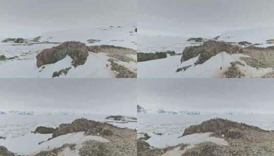 南极洲企鹅点景观鸟瞰图高清在线视频素材下载