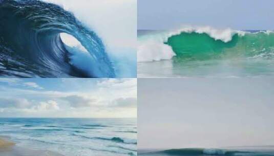 海浪冲击大海巨浪海浪慢镜头高清在线视频素材下载
