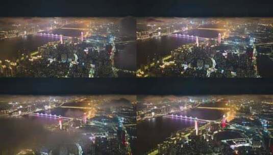 南昌城市夜景云海航拍延时高清在线视频素材下载