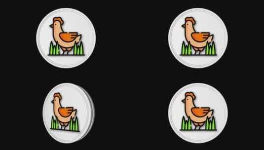 复活节鸡3d图标动画高清在线视频素材下载