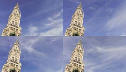 Marienplatz的钟楼高清在线视频素材下载