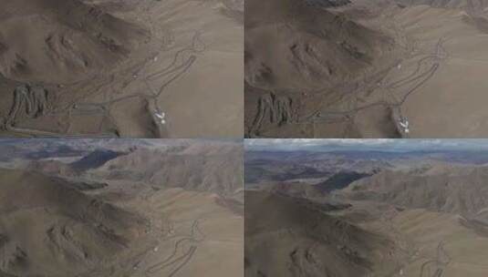 西藏日喀则108拐珠峰大本营国道高空航拍高清在线视频素材下载