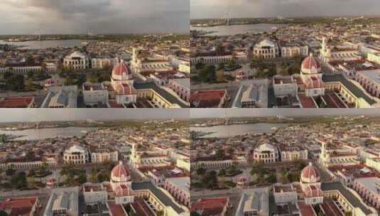古巴西恩富戈斯城市建筑全景航拍709高清在线视频素材下载